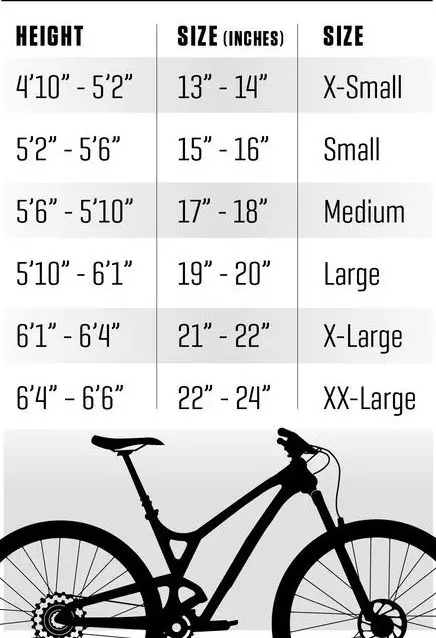 fat bike size chart