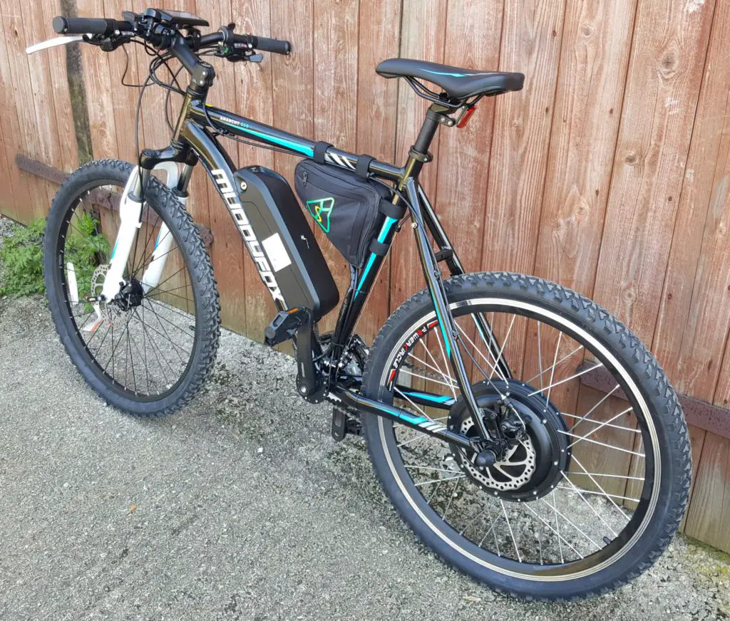 a voilamart 1000w ebike conversion kit fitted to a mountain bike