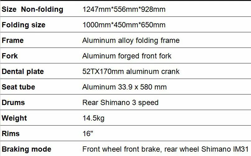 Xiaomi QiCycle specifications