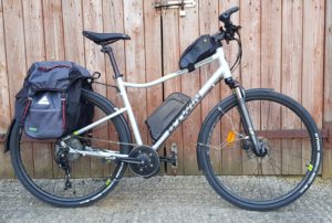 Btwin Riverside 900 Hybrid Bike Fitted With An Electric Bike