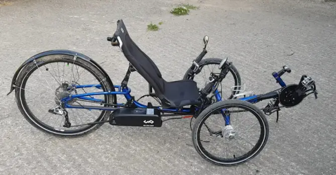 Ice Trike Adventure recumbent fitted with a tongsheng tsdz2 electric conversion kit