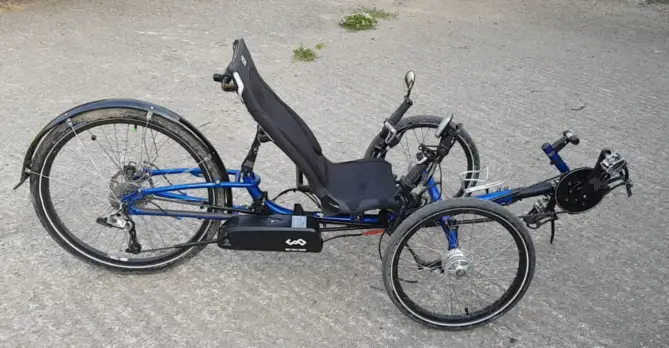 Ležadlo Ice Trike Adventure vybavené elektrickou konverznou súpravou tongsheng tsdz2