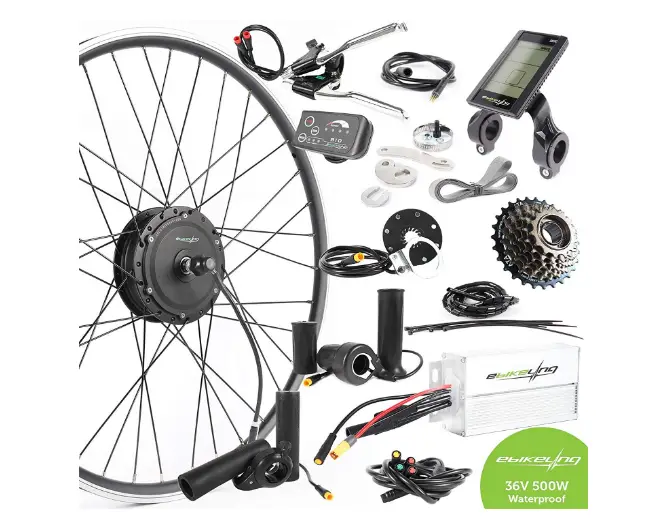 Ebikeling 36v 500w kit de conversão de bicicleta elétrica motor de cubo dianteiro ou traseiro engrenado