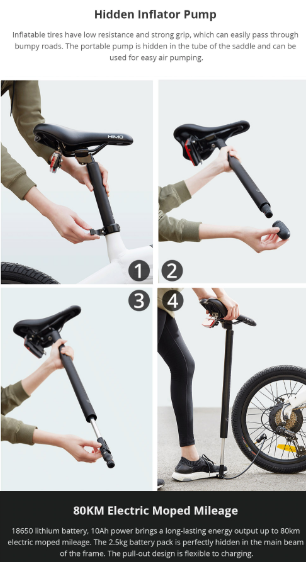 Xiaomi Himo C20 concealed bicycle tire pump