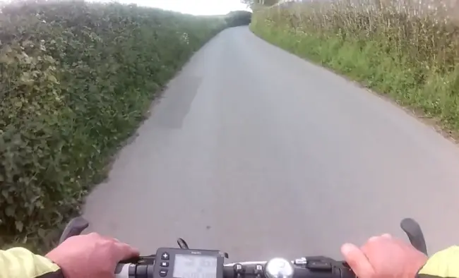 pedalling uphill on an ebike